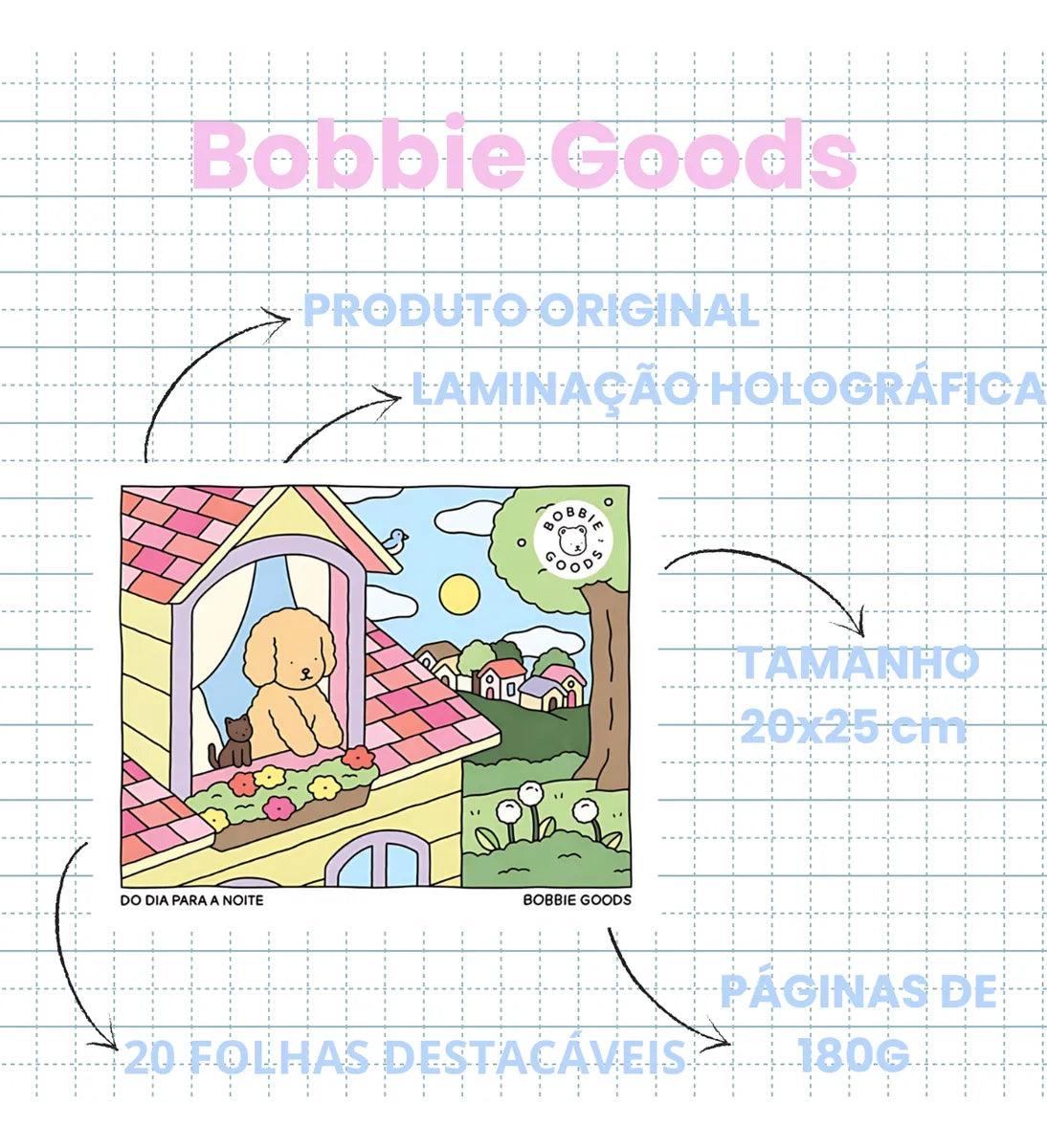 Livro Colorir Bobbie Goods + 60 Canetas Dupla Ponta (PROMOÇÃO)