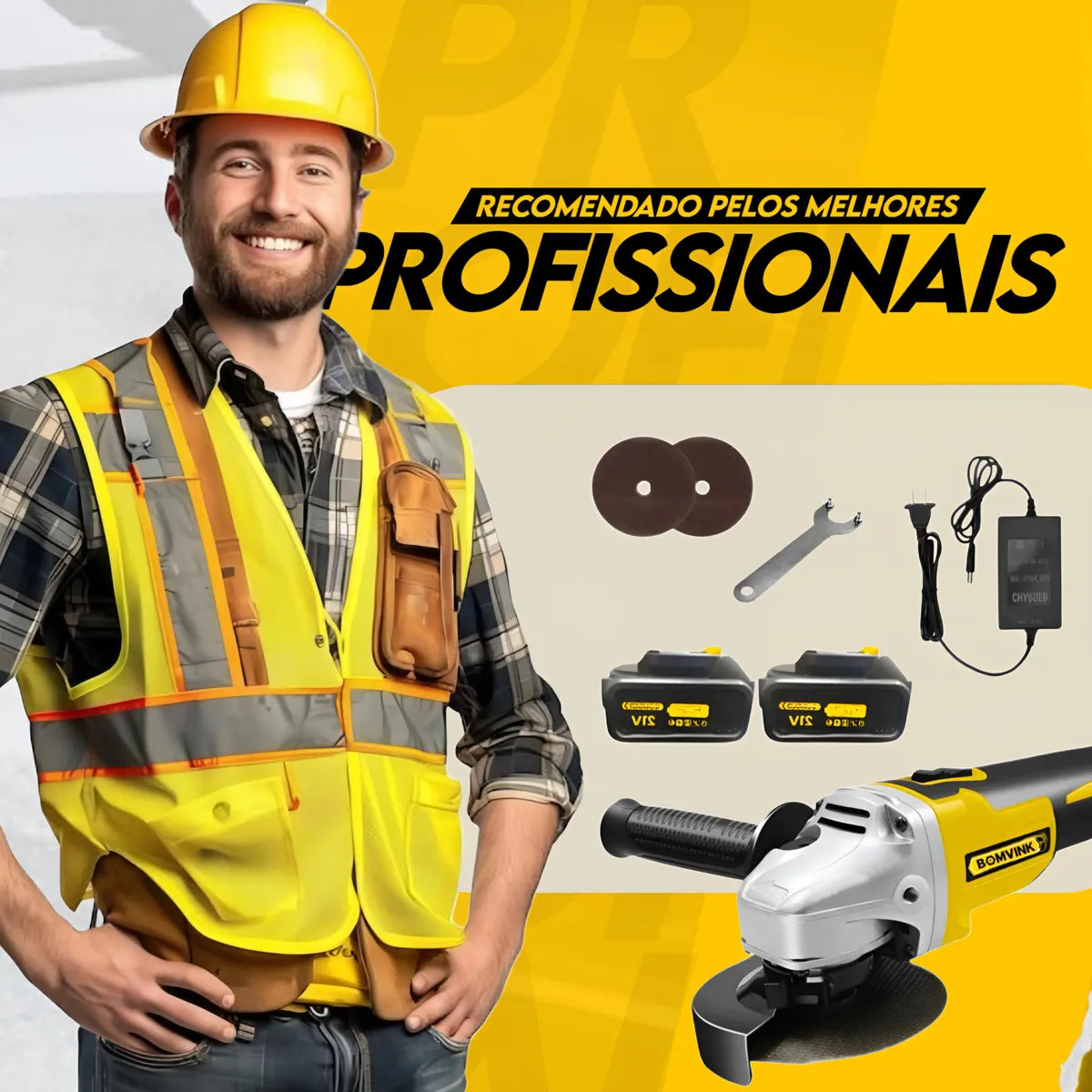 Lixadeira Angular Recarregável 21V com 2 Baterias (PROMOÇÃO)